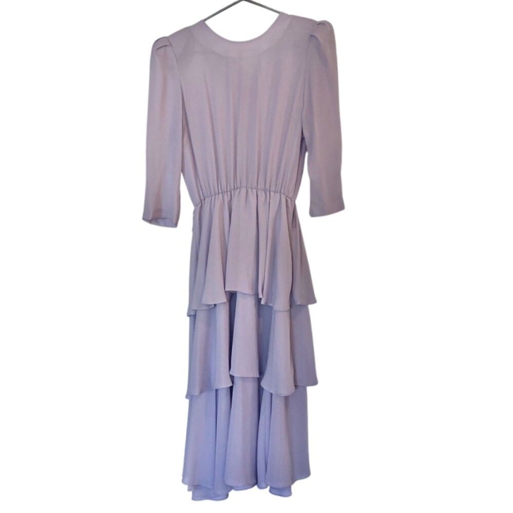 Vintage Pellini After 5 Von Bramlett Lavender Tiered Midi Dress L 14 16